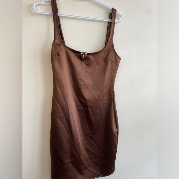 Zara Dresses | Satin Effect Slip Dress | Color: Brown Size S - Picture 3 of 9